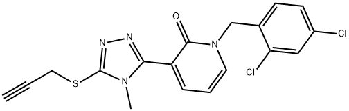 1-(2,4-DICHLOROBENZYL)-3-[4-METHYL-5-(2-PROPYNYLSULFANYL)-4H-1,2,4-TRIAZOL-3-YL]-2(1H)-PYRIDINONE Struktur