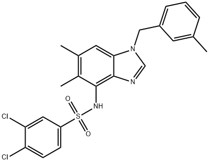 3,4-DICHLORO-N-[5,6-DIMETHYL-1-(3-METHYLBENZYL)-1H-1,3-BENZIMIDAZOL-4-YL]BENZENESULFONAMIDE Struktur