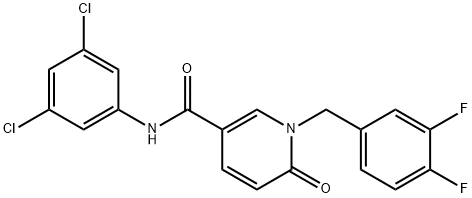 N-(3,5-DICHLOROPHENYL)-1-(3,4-DIFLUOROBENZYL)-6-OXO-1,6-DIHYDRO-3-PYRIDINECARBOXAMIDE Struktur