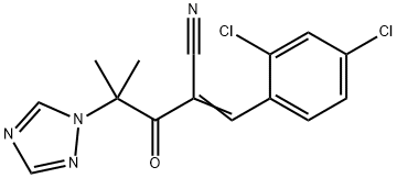 3-(2,4-DICHLOROPHENYL)-2-[2-METHYL-2-(1H-1,2,4-TRIAZOL-1-YL)PROPANOYL]ACRYLONITRILE Struktur