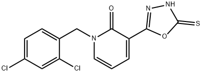 1-(2,4-DICHLOROBENZYL)-3-(5-SULFANYL-1,3,4-OXADIAZOL-2-YL)-2(1H)-PYRIDINONE Struktur