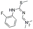 N-(([(2-FLUOROANILINO)(METHYLSULFANYL)METHYLENE]AMINO)METHYLENE)-N-METHYLMETHANAMINIUM IODIDE Struktur