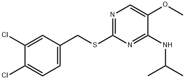 2-[(3,4-DICHLOROBENZYL)SULFANYL]-N-ISOPROPYL-5-METHOXY-4-PYRIMIDINAMINE Struktur