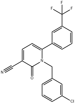 1-(3-CHLOROBENZYL)-2-OXO-6-[3-(TRIFLUOROMETHYL)PHENYL]-1,2-DIHYDRO-3-PYRIDINECARBONITRILE Struktur