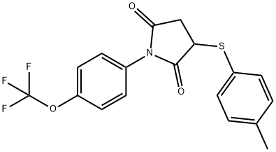 3-[(4-METHYLPHENYL)SULFANYL]-1-[4-(TRIFLUOROMETHOXY)PHENYL]DIHYDRO-1H-PYRROLE-2,5-DIONE Struktur