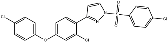 3-CHLORO-4-(1-[(4-CHLOROPHENYL)SULFONYL]-1H-PYRAZOL-3-YL)PHENYL 4-CHLOROPHENYL ETHER Struktur