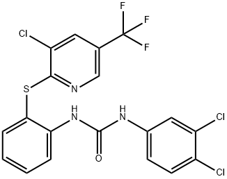 N-(2-([3-CHLORO-5-(TRIFLUOROMETHYL)-2-PYRIDINYL]SULFANYL)PHENYL)-N'-(3,4-DICHLOROPHENYL)UREA Struktur