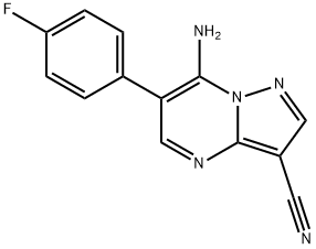 7-AMINO-6-(4-FLUOROPHENYL)PYRAZOLO[1,5-A]PYRIMIDINE-3-CARBONITRILE Struktur