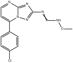 N-[7-(4-CHLOROPHENYL)[1,2,4]TRIAZOLO[1,5-A]PYRIMIDIN-2-YL]-N'-METHOXYIMINOFORMAMIDE Struktur