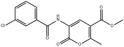 METHYL 3-[(3-CHLOROBENZOYL)AMINO]-6-METHYL-2-OXO-2H-PYRAN-5-CARBOXYLATE Struktur