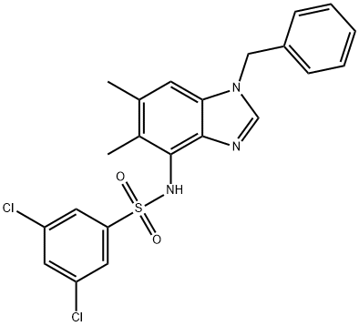 N-(1-BENZYL-5,6-DIMETHYL-1H-1,3-BENZIMIDAZOL-4-YL)-3,5-DICHLOROBENZENESULFONAMIDE Struktur