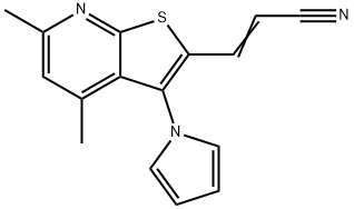 3-[4,6-DIMETHYL-3-(1H-PYRROL-1-YL)THIENO[2,3-B]PYRIDIN-2-YL]ACRYLONITRILE Struktur