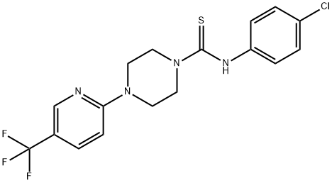 ((4-CHLOROPHENYL)AMINO)(4-(5-(TRIFLUOROMETHYL)(2-PYRIDYL))PIPERAZINYL)METHANE-1-THIONE Struktur