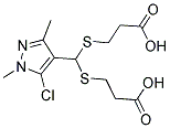 3-([[(2-CARBOXYETHYL)THIO](5-CHLORO-1,3-DIMETHYL-1H-PYRAZOL-4-YL)METHYL]THIO)PROPANOIC ACID Struktur