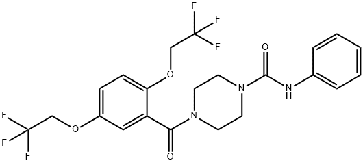 4-[2,5-BIS(2,2,2-TRIFLUOROETHOXY)BENZOYL]-N-PHENYLTETRAHYDRO-1(2H)-PYRAZINECARBOXAMIDE Struktur