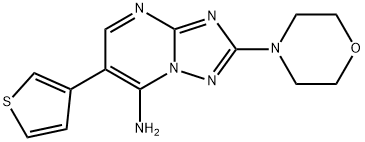 2-MORPHOLINO-6-(3-THIENYL)[1,2,4]TRIAZOLO[1,5-A]PYRIMIDIN-7-AMINE Struktur