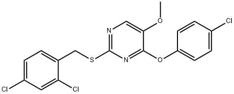 4-(4-CHLOROPHENOXY)-2-[(2,4-DICHLOROBENZYL)SULFANYL]-5-METHOXYPYRIMIDINE Struktur