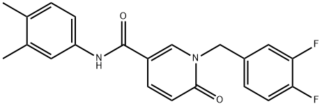 1-(3,4-DIFLUOROBENZYL)-N-(3,4-DIMETHYLPHENYL)-6-OXO-1,6-DIHYDRO-3-PYRIDINECARBOXAMIDE Struktur