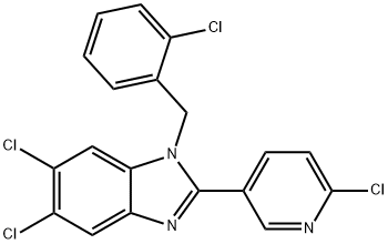 5,6-DICHLORO-1-(2-CHLOROBENZYL)-2-(6-CHLORO-3-PYRIDINYL)-1H-1,3-BENZIMIDAZOLE Struktur