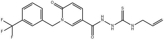 N-ALLYL-2-((6-OXO-1-[3-(TRIFLUOROMETHYL)BENZYL]-1,6-DIHYDRO-3-PYRIDINYL)CARBONYL)-1-HYDRAZINECARBOTHIOAMIDE Struktur