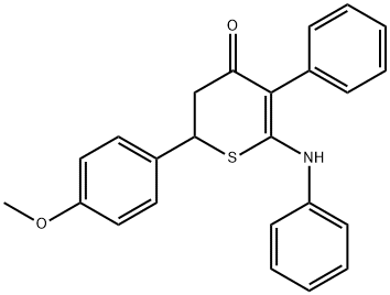 6-ANILINO-2-(4-METHOXYPHENYL)-5-PHENYL-2,3-DIHYDRO-4H-THIOPYRAN-4-ONE Struktur