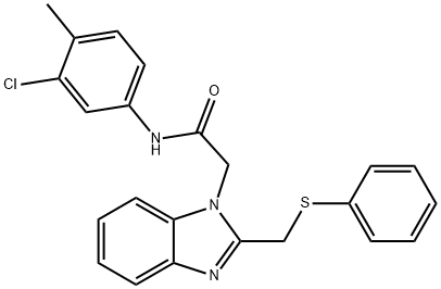 N-(3-CHLORO-4-METHYLPHENYL)-2-(2-[(PHENYLSULFANYL)METHYL]-1H-1,3-BENZIMIDAZOL-1-YL)ACETAMIDE Struktur