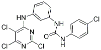 N-(4-CHLOROPHENYL)-N'-(3-[(2,5,6-TRICHLOROPYRIMIDIN-4-YL)AMINO]PHENYL)UREA Struktur