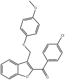 (4-CHLOROPHENYL)(3-([(4-METHOXYPHENYL)SULFANYL]METHYL)-1-BENZOFURAN-2-YL)METHANONE Struktur