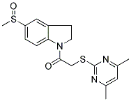 1-[[[(4,6-DIMETHYLPYRIMIDIN-2-YL)THIO]METHYL]CARBONYL]-2,3-DIHYDRO-5-(METHYLSULPHINYL)-(1H)-INDOLE Struktur