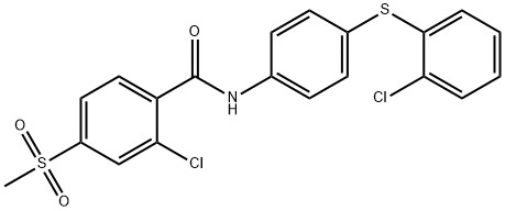 2-CHLORO-N-(4-[(2-CHLOROPHENYL)SULFANYL]PHENYL)-4-(METHYLSULFONYL)BENZENECARBOXAMIDE Struktur