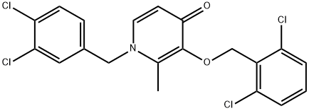 1-(3,4-DICHLOROBENZYL)-3-[(2,6-DICHLOROBENZYL)OXY]-2-METHYL-4(1H)-PYRIDINONE Struktur