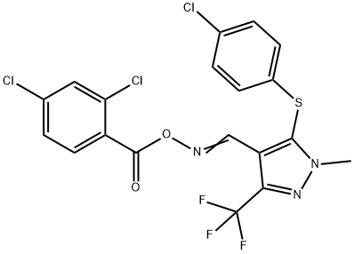 5-[(4-CHLOROPHENYL)SULFANYL]-4-(([(2,4-DICHLOROBENZOYL)OXY]IMINO)METHYL)-1-METHYL-3-(TRIFLUOROMETHYL)-1H-PYRAZOLE Struktur