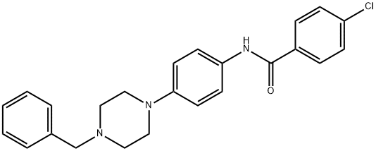 N-[4-(4-BENZYLPIPERAZINO)PHENYL]-4-CHLOROBENZENECARBOXAMIDE Struktur