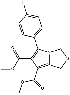 DIMETHYL 5-(4-FLUOROPHENYL)-1H-PYRROLO[1,2-C][1,3]THIAZOLE-6,7-DICARBOXYLATE Struktur