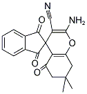 2-AMINO-7,7-DIMETHYL-5,11,13-TRIOXOSPIRO[4,6,7,8-TETRAHYDRO2H-CHROMENE-4,2'-INDANE]-3-CARBONITRILE Struktur