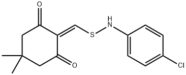 2-(((4-CHLOROPHENYL)AMINO)SULFANYLMETHYLENE)-5,5-DIMETHYLCYCLOHEXANE-1,3-DIONE Struktur