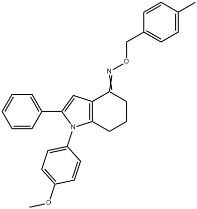 1-(4-METHOXYPHENYL)-2-PHENYL-1,5,6,7-TETRAHYDRO-4H-INDOL-4-ONE O-(4-METHYLBENZYL)OXIME Struktur