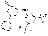 3-((3,5-BIS(TRIFLUOROMETHYL)PHENYL)AMINO)-5-PHENYLCYCLOHEX-2-EN-1-ONE Struktur