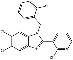 5,6-DICHLORO-1-(2-CHLOROBENZYL)-2-(2-CHLORO-3-PYRIDINYL)-1H-1,3-BENZIMIDAZOLE Struktur