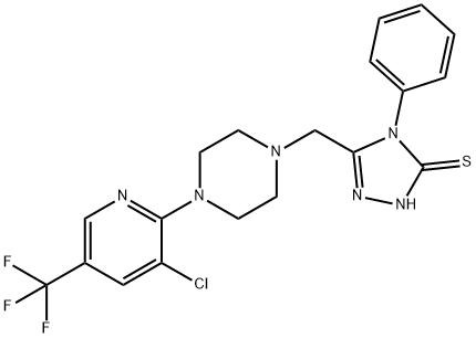 5-((4-[3-CHLORO-5-(TRIFLUOROMETHYL)-2-PYRIDINYL]PIPERAZINO)METHYL)-4-PHENYL-4H-1,2,4-TRIAZOL-3-YLHYDROSULFIDE Struktur