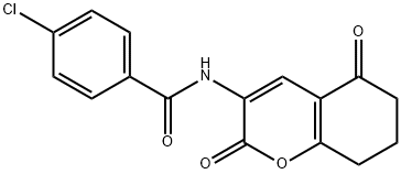 4-CHLORO-N-(2,5-DIOXO-5,6,7,8-TETRAHYDRO-2H-CHROMEN-3-YL)BENZENECARBOXAMIDE Struktur