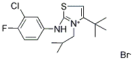 4-(TERT-BUTYL)-2-(3-CHLORO-4-FLUOROANILINO)-3-ISOBUTYL-1,3-THIAZOL-3-IUM BROMIDE Struktur