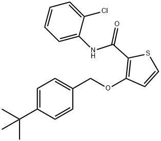 3-([4-(TERT-BUTYL)BENZYL]OXY)-N-(2-CHLOROPHENYL)-2-THIOPHENECARBOXAMIDE Struktur