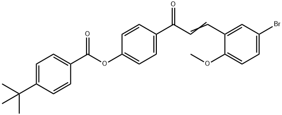 4-[3-(5-BROMO-2-METHOXYPHENYL)ACRYLOYL]PHENYL 4-(TERT-BUTYL)BENZENECARBOXYLATE Struktur