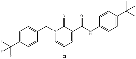 N-[4-(TERT-BUTYL)PHENYL]-5-CHLORO-2-OXO-1-[4-(TRIFLUOROMETHYL)BENZYL]-1,2-DIHYDRO-3-PYRIDINECARBOXAMIDE Struktur