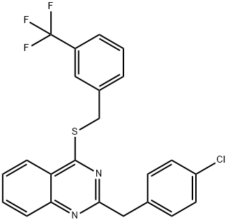 2-(4-CHLOROBENZYL)-4-([3-(TRIFLUOROMETHYL)BENZYL]SULFANYL)QUINAZOLINE Struktur