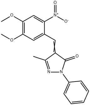 4-((4,5-DIMETHOXY-2-NITROPHENYL)METHYLENE)-3-METHYL-1-PHENYL-2-PYRAZOLIN-5-ONE Struktur