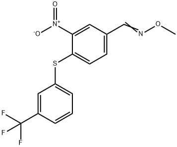 3-NITRO-4-([3-(TRIFLUOROMETHYL)PHENYL]SULFANYL)BENZENECARBALDEHYDE O-METHYLOXIME Struktur