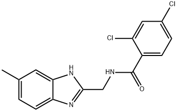 2,4-DICHLORO-N-[(5-METHYL-1H-1,3-BENZIMIDAZOL-2-YL)METHYL]BENZENECARBOXAMIDE Struktur