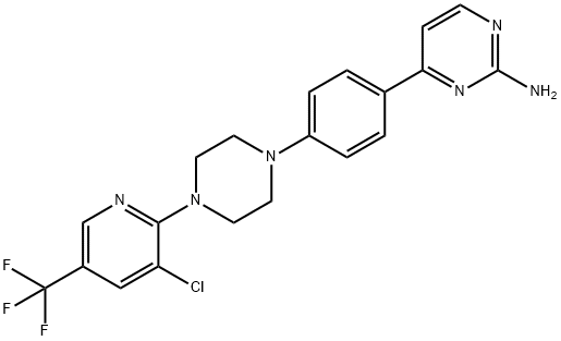 4-(4-(4-[3-CHLORO-5-(TRIFLUOROMETHYL)-2-PYRIDINYL]PIPERAZINO)PHENYL)-2-PYRIMIDINAMINE Struktur